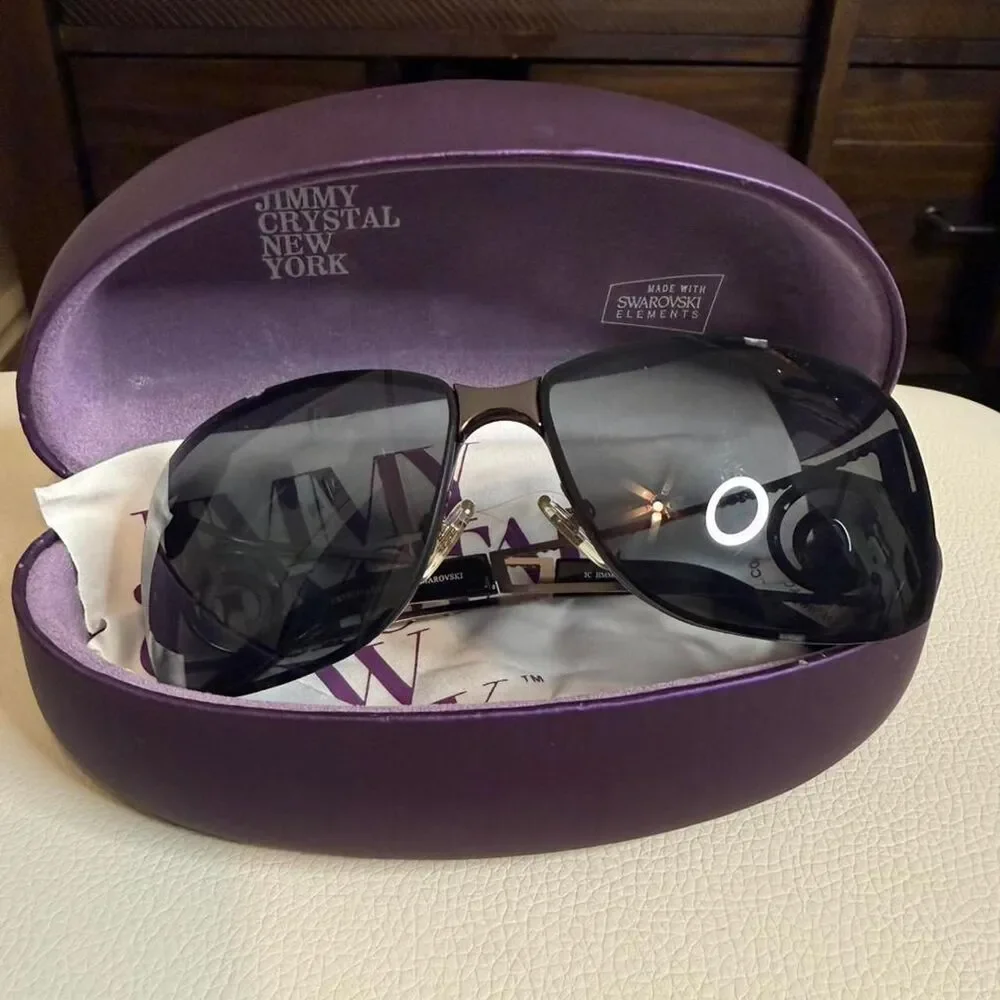 Waterford-crystal Women's Black and Purple Sunglasses